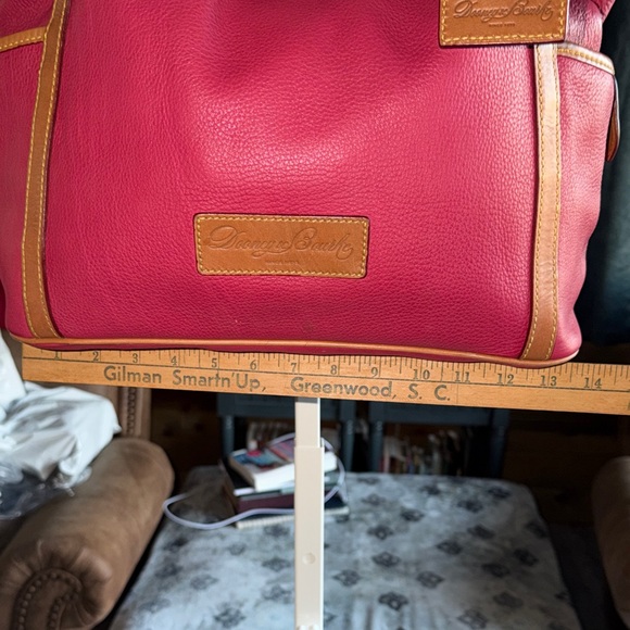 Dooney & Bourke Red and Tan Leather Tote - Picture 4 of 13